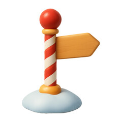 Cute 3D Holiday Decoration Icon for a North Pole Winter Scene