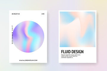 Hologram Foil. Business White Brochure. Rainbow Poster. Spectrum Shape. Pastel Effect. Violet Iridescent Paper. Plastic Banner. Purple Hologram Foil