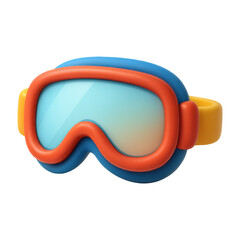 Cute Festive Winter Ski Goggles Icon 3D Cartoon PNG Decoration