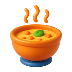 Festive 3D Cartoon Christmas Soup Icon for Holiday Kitchens