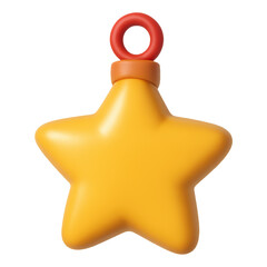 Vibrant 3D Christmas Star Ornament Charming Holiday Decor Icon