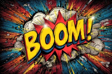 Boom Comic Book Explosion Background.