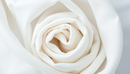 Obraz premium Roll of white fabric, tightly wound, soft texture, textile roll, minimalist