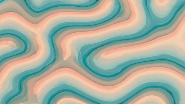 Abstract background with wavy lines in shades of blue and peach color palette design graphic art seamless patterns backgrounds video