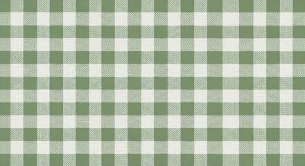 Seamless and Simple Olive Green Gingham Checkered Pattern Design