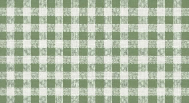 Seamless and Simple Olive Green Gingham Checkered Pattern Design