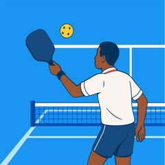 pickle ball illustration banner template playful vector