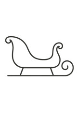 Outline of Santa's sleigh on transparent background