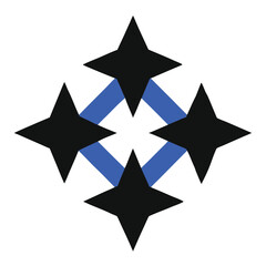 Obraz premium Black Star Shapes Forming a Diamond on a White Background