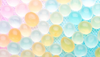 Pastel Jelly Blobs on Mesh Background