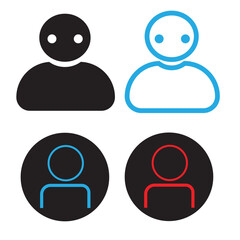 Modern male silhouette icon for user profiles and applications