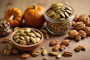 pumpkin seeds walnuts cookies natural food 