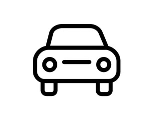 Obraz premium Simple Black Line Car Icon with Transparent Background