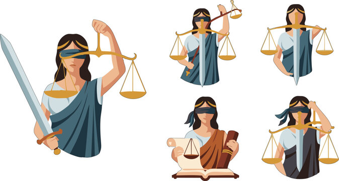 themis with scales of justice and law, scale of justice and law vector art, symbol of justice tamplate vector, world day of social justice