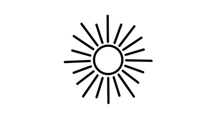 Obraz premium This is a simple line art illustration of a sun with radiating beams of light.