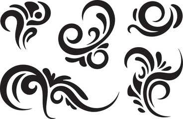 Elegant black flourishes add decorative style