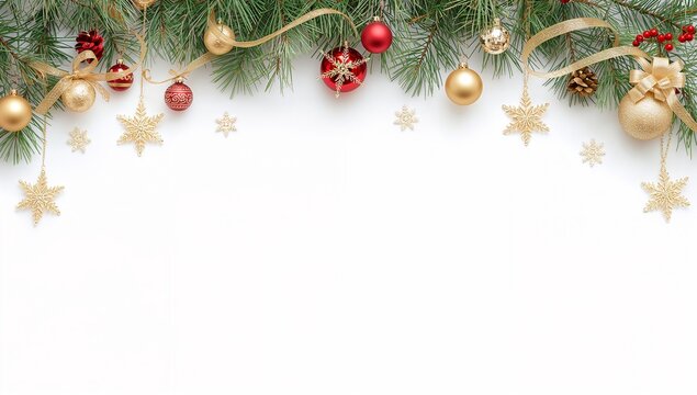 Minimal Christmas Frame with Copy Space for Greeting Card