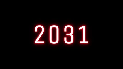 neon counting 2020 -2042 years. Neon number  animation background. Happy New years counter animation.