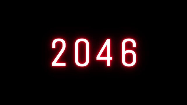 neon counting 2020 -2071 years. Neon number  animation background. Happy New years counter animation.