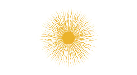 Obraz premium Radiant golden sun with long wavy rays symbolizing energy and light.