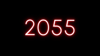 neon counting 2020 -2089 years. Neon number  animation background. Happy New years counter animation.