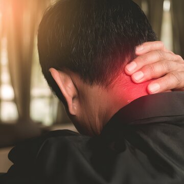 Treatment for Text Neck Syndrome in Asian Female, Relaxing Indoor Space