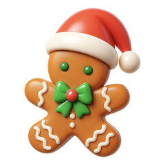 Gingerbread Man With Santa Hat