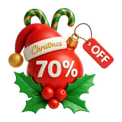 Christmas 70 Percent Off Badge
