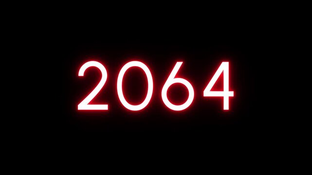neon counting 2020 -2107 years. Neon number  animation background. Happy New years counter animation.