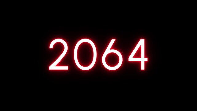 neon counting 2020 -2108 years. Neon number  animation background. Happy New years counter animation.