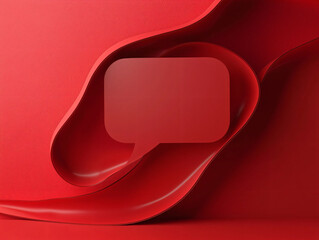 Vibrant Red Background with Speech Bubble for Communication Themes