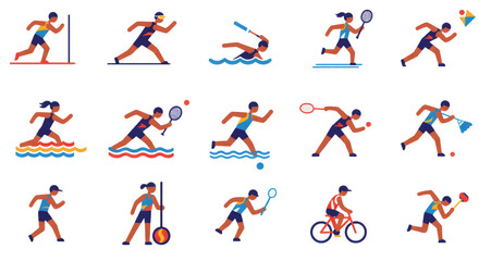 Diverse Athletes in Action: A Vibrant Sports Collection.