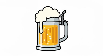 Refreshing Beer Mug: Vector Illustration