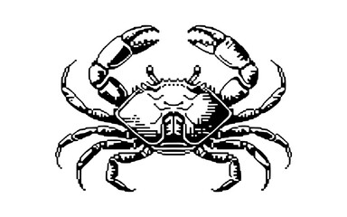 a crab with claws and legs, perfect for seafood, marine life, and nautical design concepts.