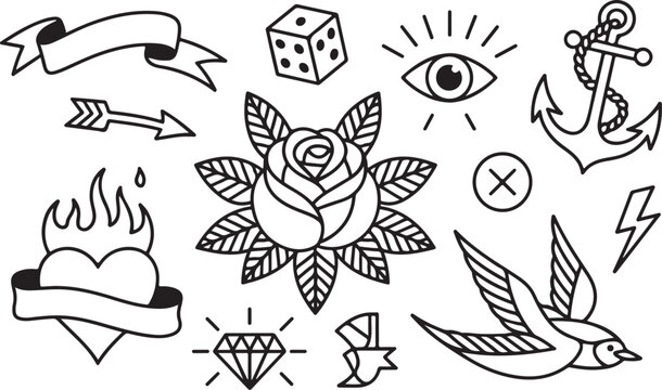 Classic tattoo flash art designs for bold personal style