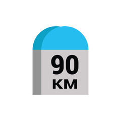 destination mile 90 km stone small stone landmark the roadside road side distance detail