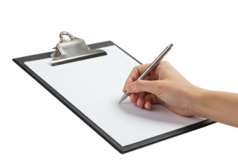 Hand Writing Clipboard Pen Paper Document Form Business Office Work Signature Checklist Survey