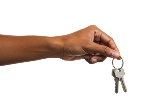 Hand Holding Keys Metal Ring Fingers Home Real Estate Property Access Security Ownership