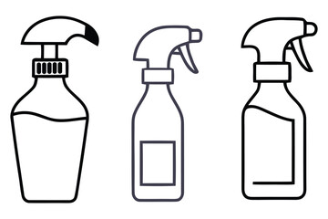 Set of Various Cleaning Solution Spray Bottles for Household Tasks
