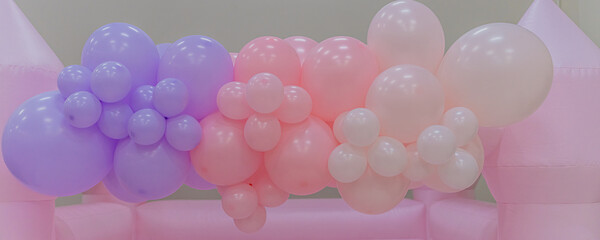 Balloons decoration arrangement at a Birthday celebration