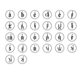 Elegant Vintage Monogram Letter Logo Set in Double Circle Badge | Classic Initial Typography Emblem Collection