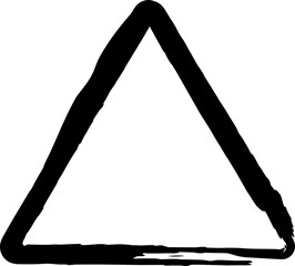 Triangle rounded drawn with brush. Decorative Design