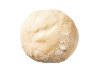 Obraz premium Ball of raw pizza dough isolated on black background with visible flour texture and details, Isolated On Transparent Background
