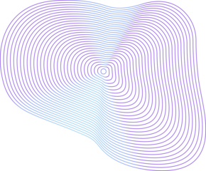 Circle dynamic amorphous shape fluid form with line blue gradient