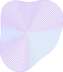 Circle dynamic amorphous shape fluid form with line blue gradient