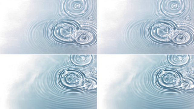 Abstract blue transparent water surface texture natural ripple background. clear water wave texture on transparent background Sunlight effect on surface of defocus blurred water. summer or spa concept