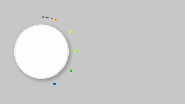 animated video of business infographics multi color shape  5 steps for workflow, presentation, 4k animation