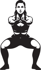 Vector Illustration of a Muscular Woman in a Squat Position