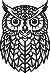 Elegant Owl Vector Illustration - Detailed Geometric Design