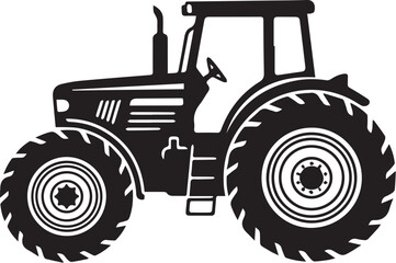 Tractor Silhouette Illustration - Farming and Agriculture Vector Icon